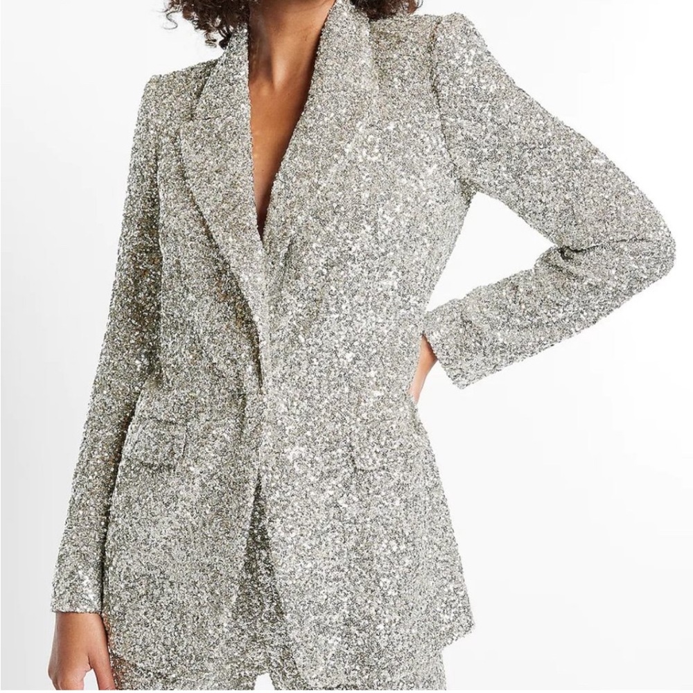 Express sequin boyfriend blazer